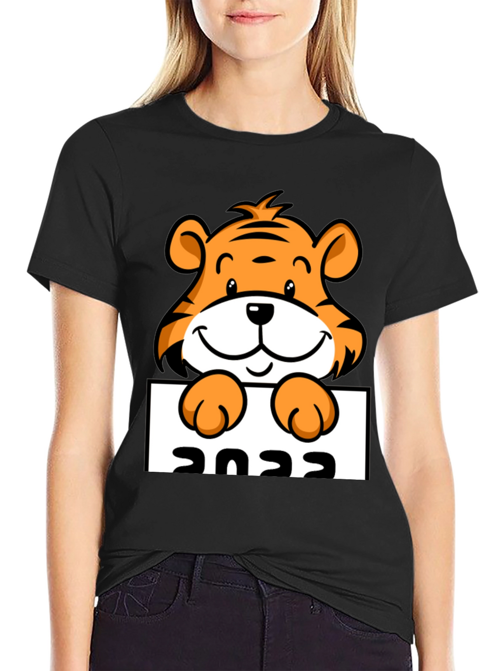 Cute Tiger 2022 Graphic Tee - Black
