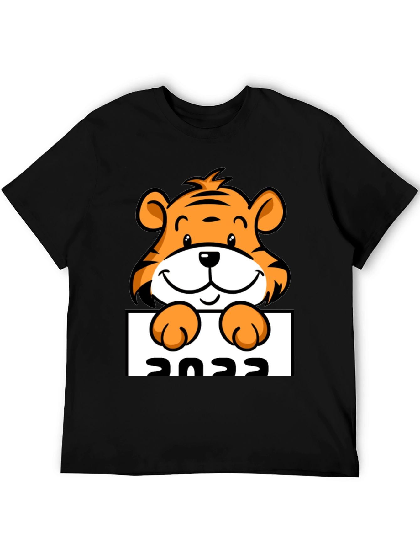 Cute Tiger 2022 Graphic Tee - Black