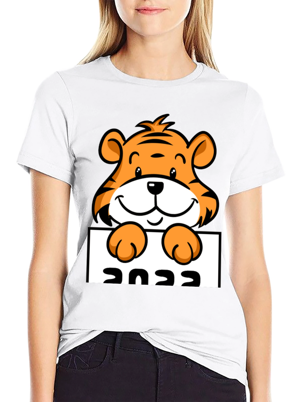 Cute Tiger 2022 Graphic Tee - Black