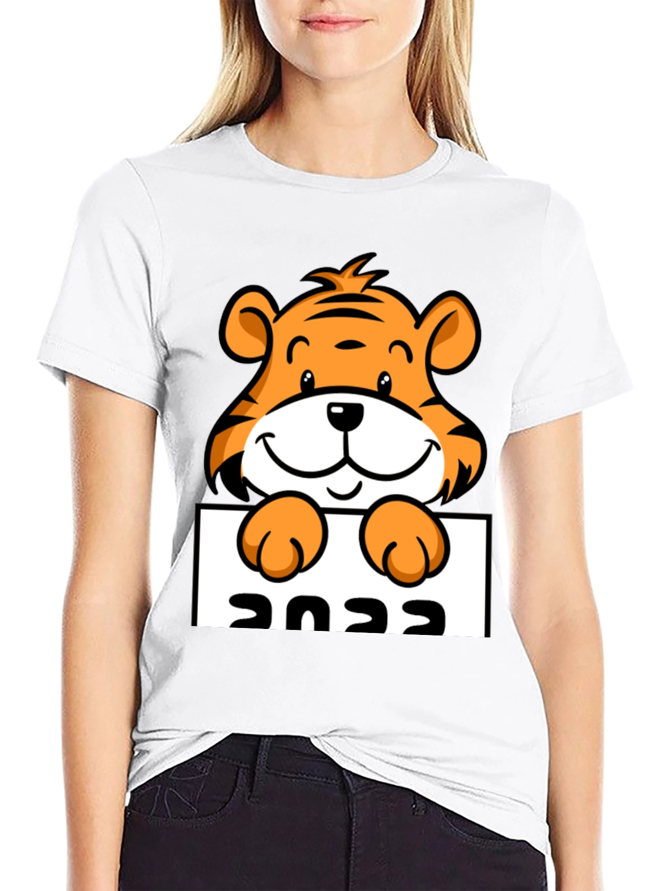 Cute Tiger 2022 Graphic Tee - Black