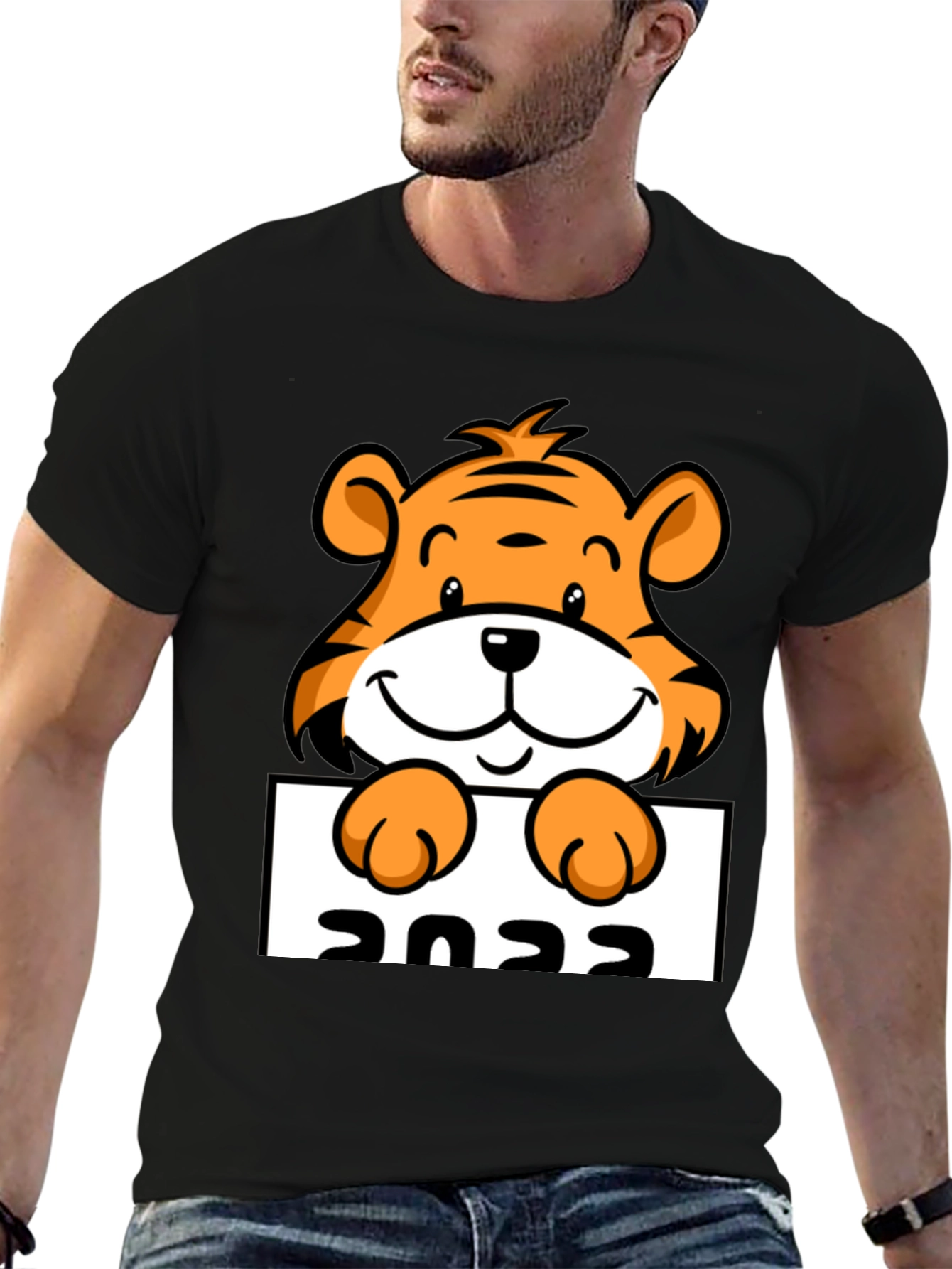 Cute Tiger 2022 Graphic Tee - Black