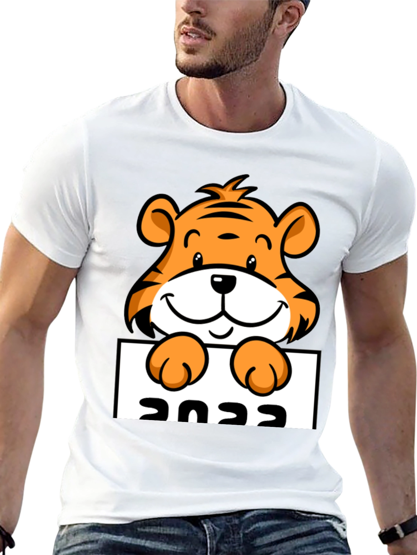 Cute Tiger 2022 Graphic Tee - Black