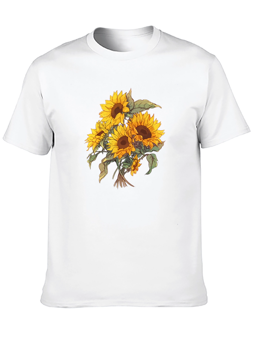 Sunflower Bouquet Graphic Black T-Shirt