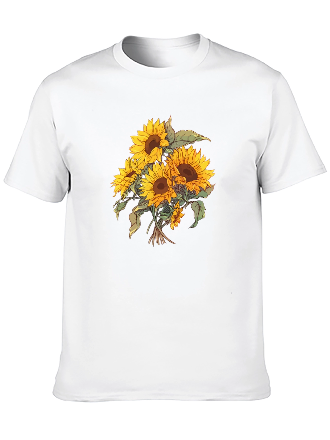Sunflower Bouquet Graphic Black T-Shirt