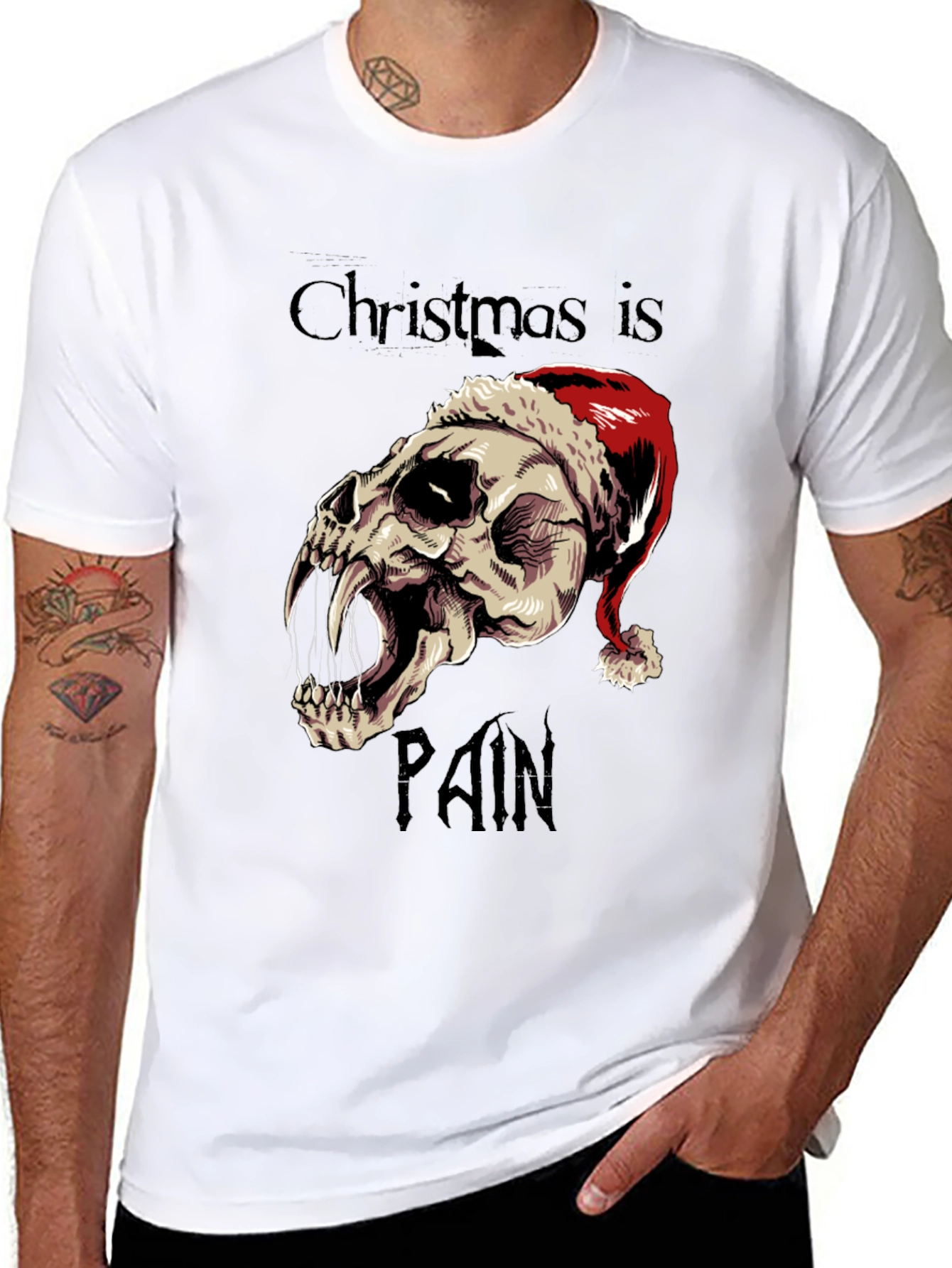 Christmas is Pain Skull T-Shirt