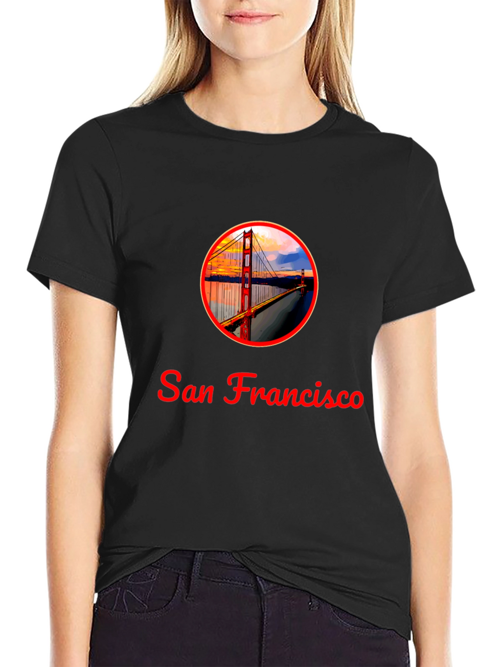 San Francisco Bridge Graphic T-Shirt - Black