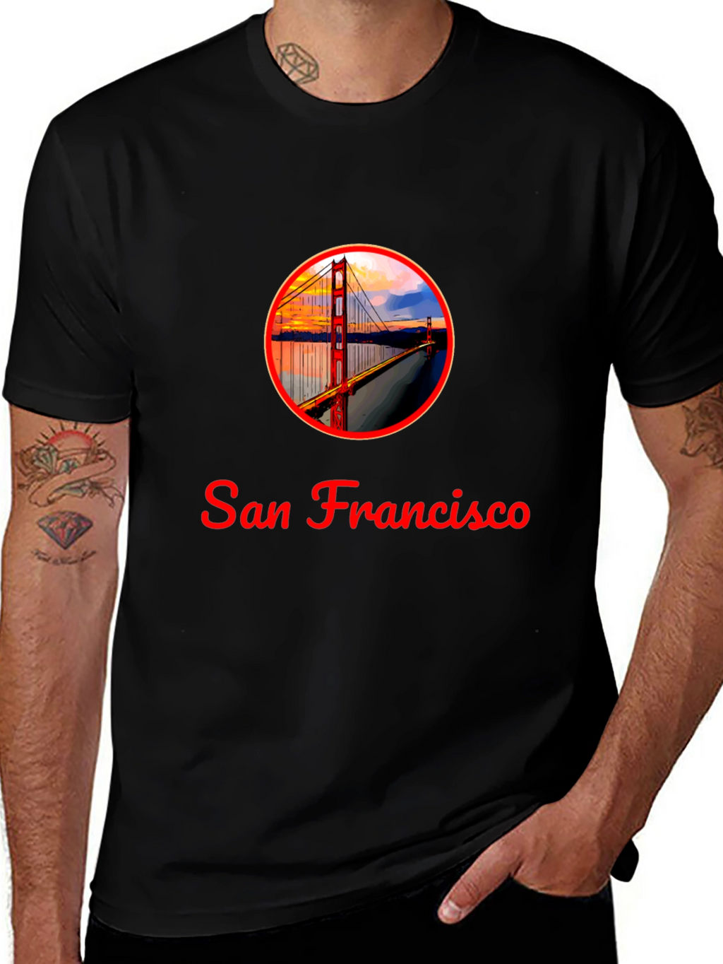 San Francisco Bridge Graphic T-Shirt - Black