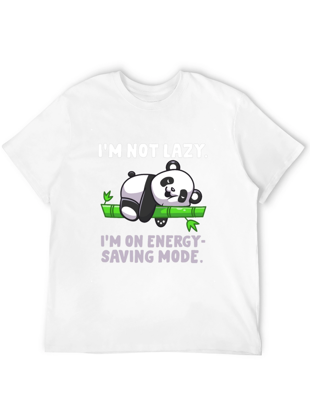 Lazy Panda Energy Saving Mode Black T-Shirt