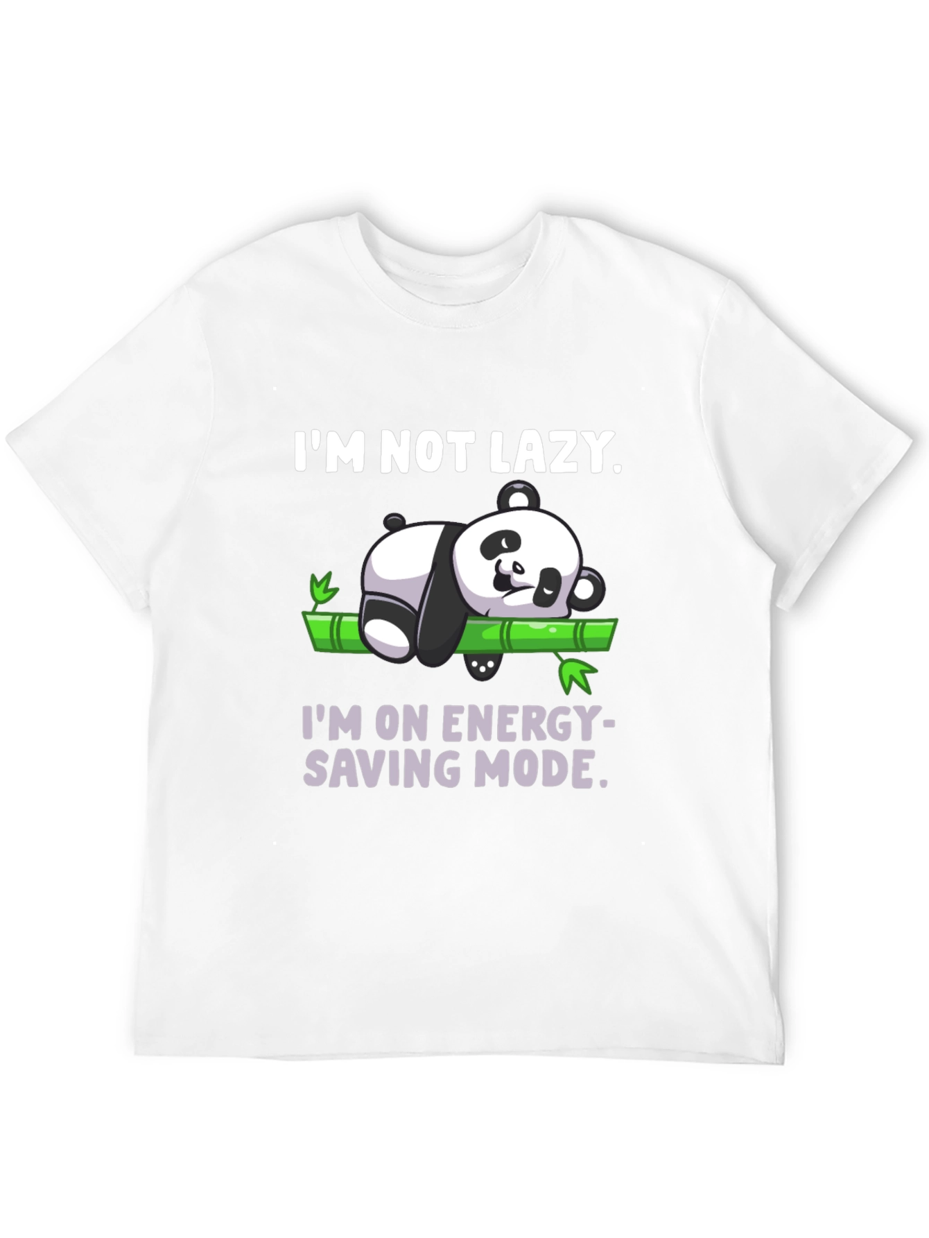 Lazy Panda Energy Saving Mode Black T-Shirt