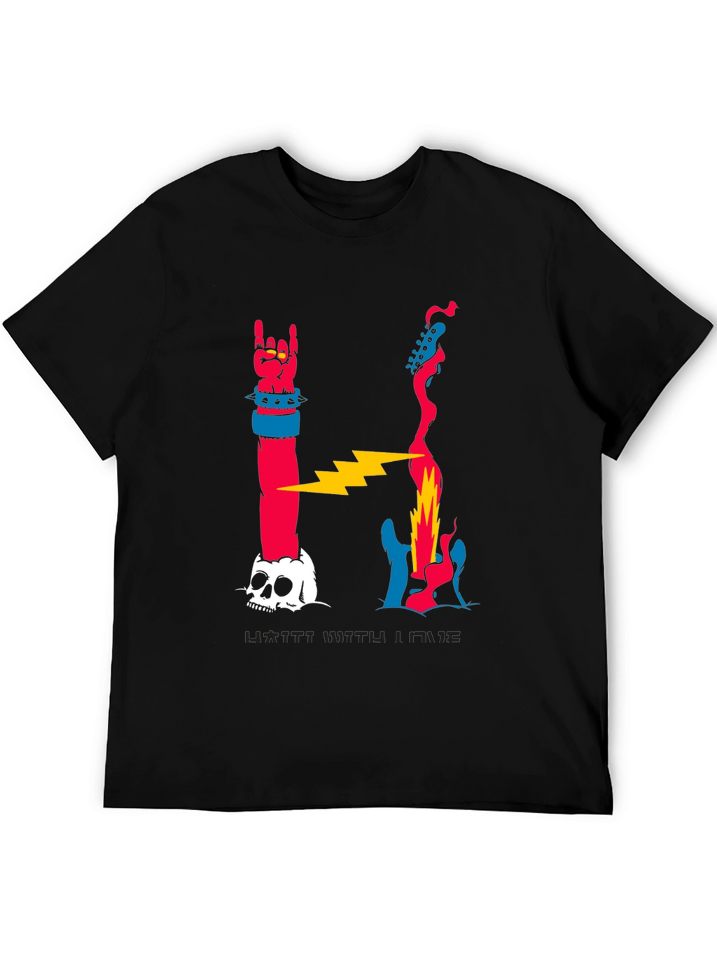 Rock n Roll Skull Graphic T-Shirt