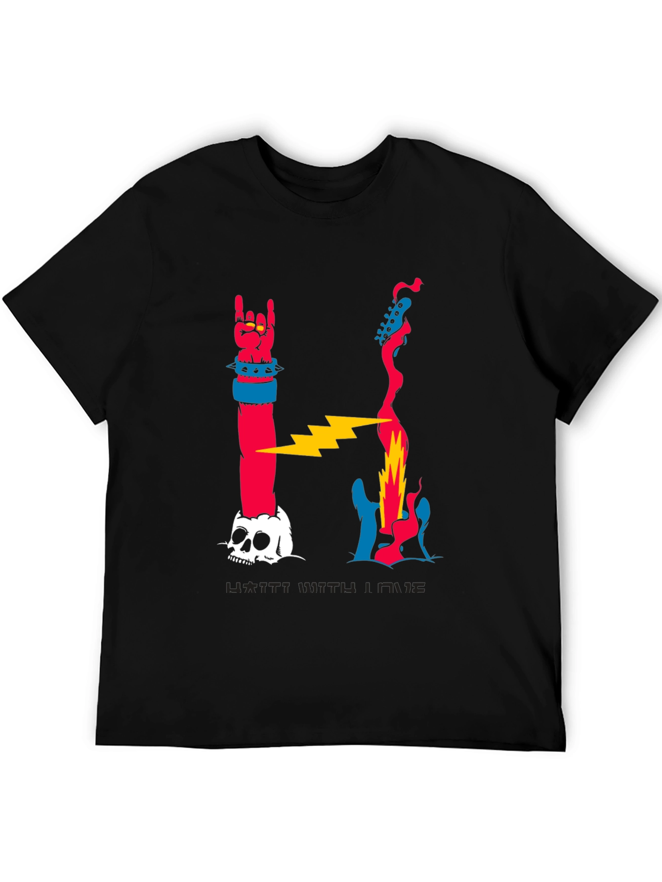 Rock n Roll Skull Graphic T-Shirt
