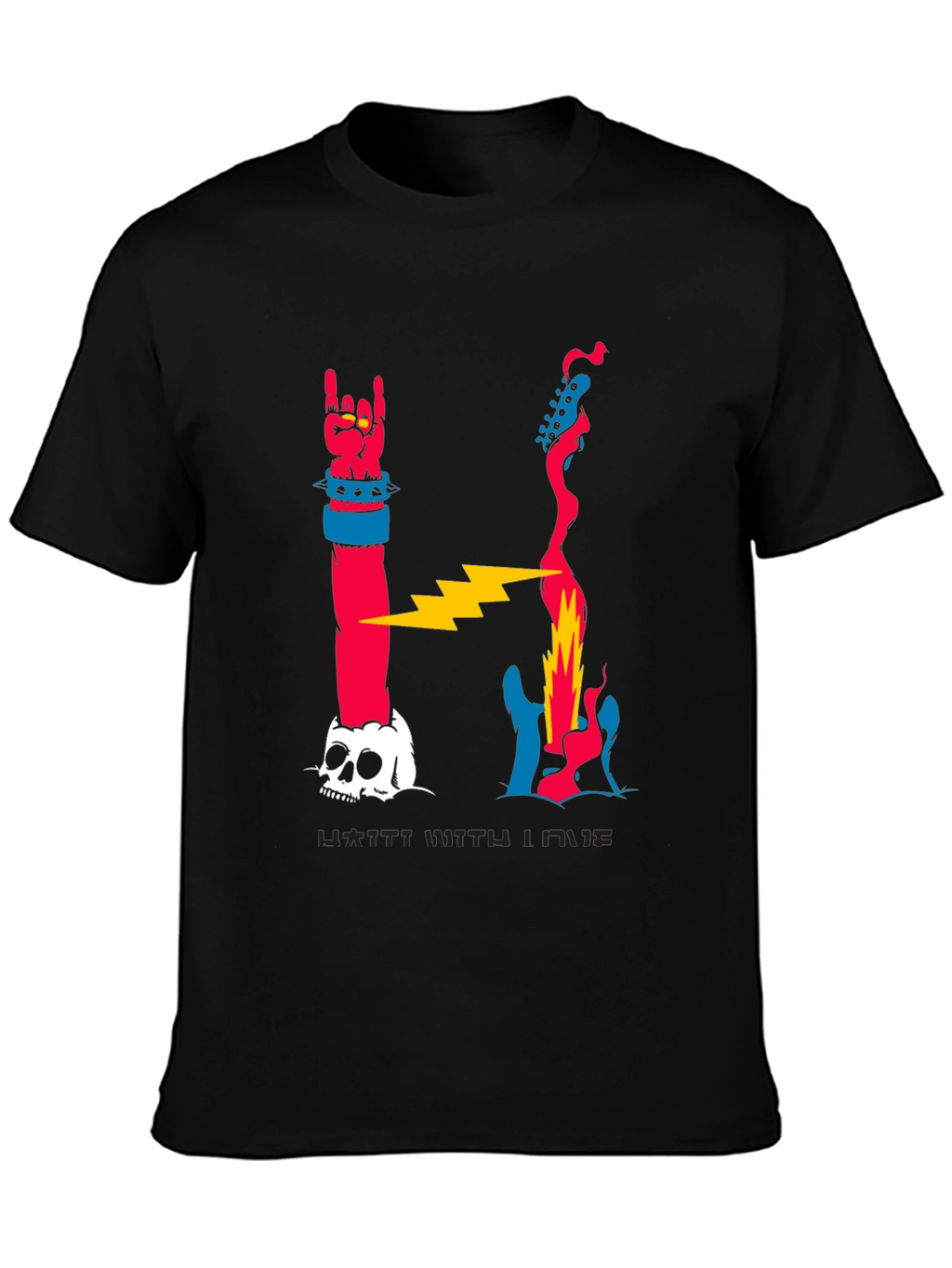 Rock n Roll Skull Graphic T-Shirt