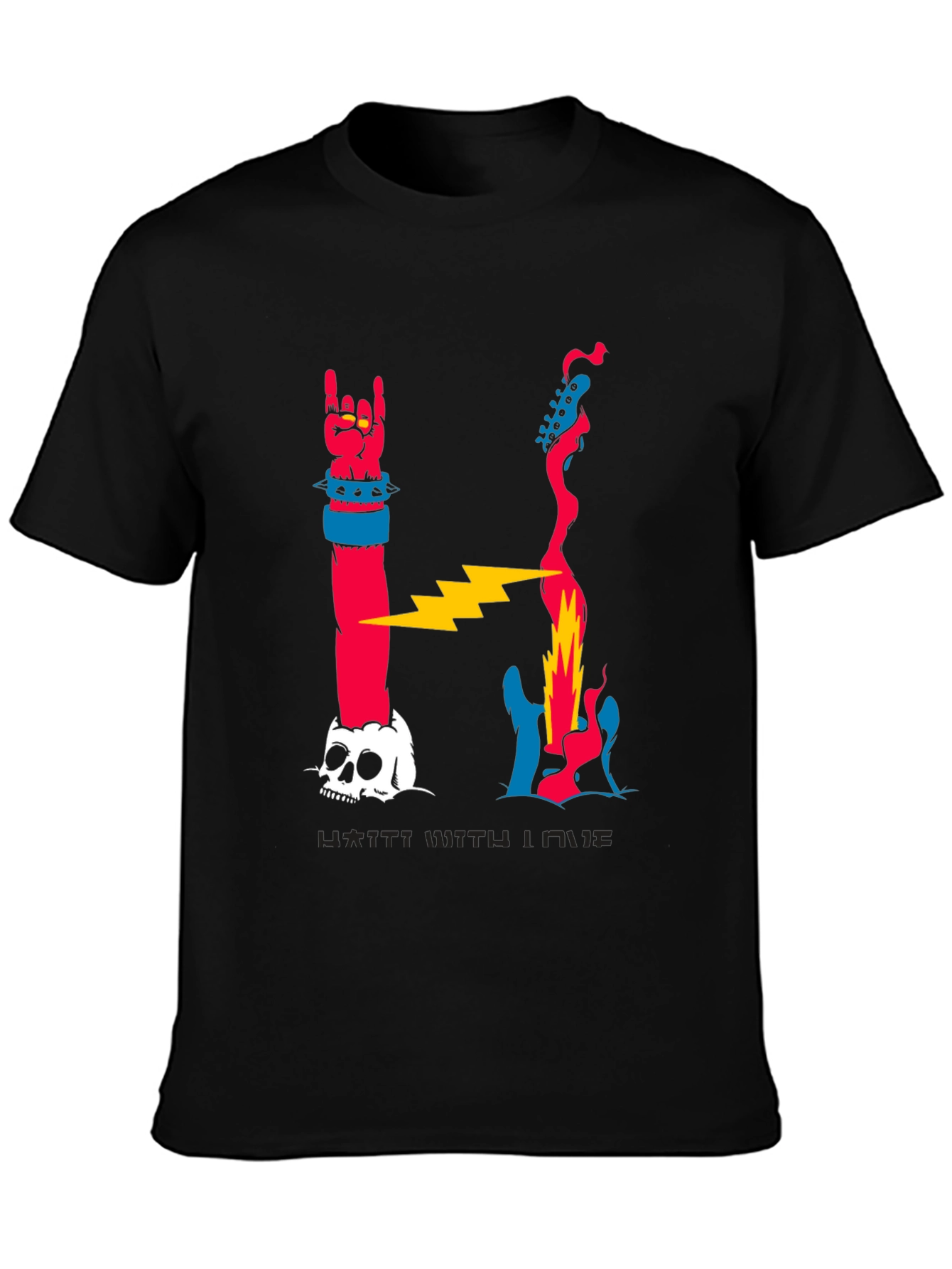 Rock n Roll Skull Graphic T-Shirt