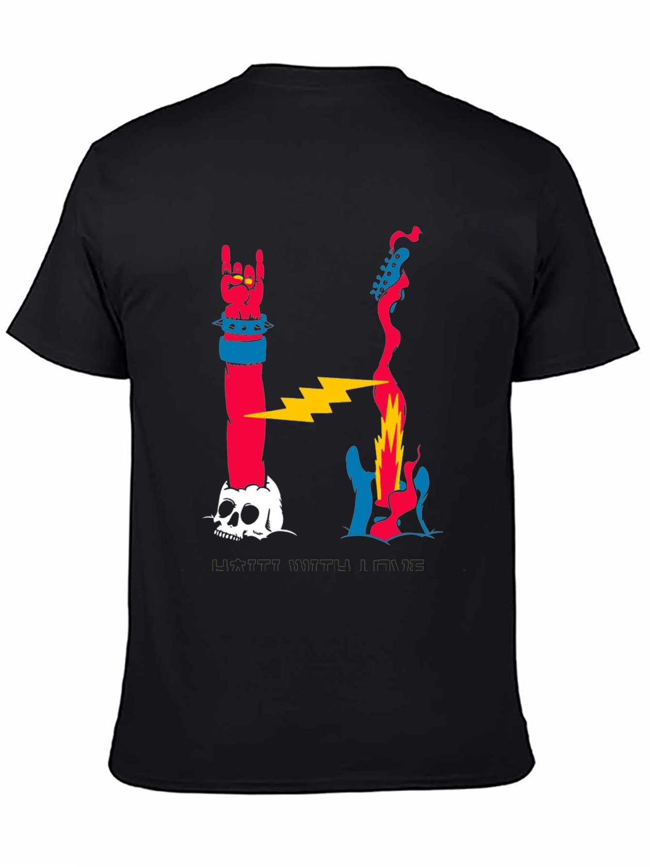 Rock n Roll Skull Graphic T-Shirt
