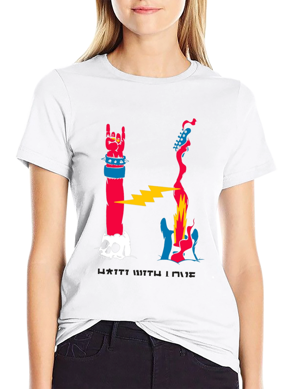 Rock n Roll Skull Graphic T-Shirt