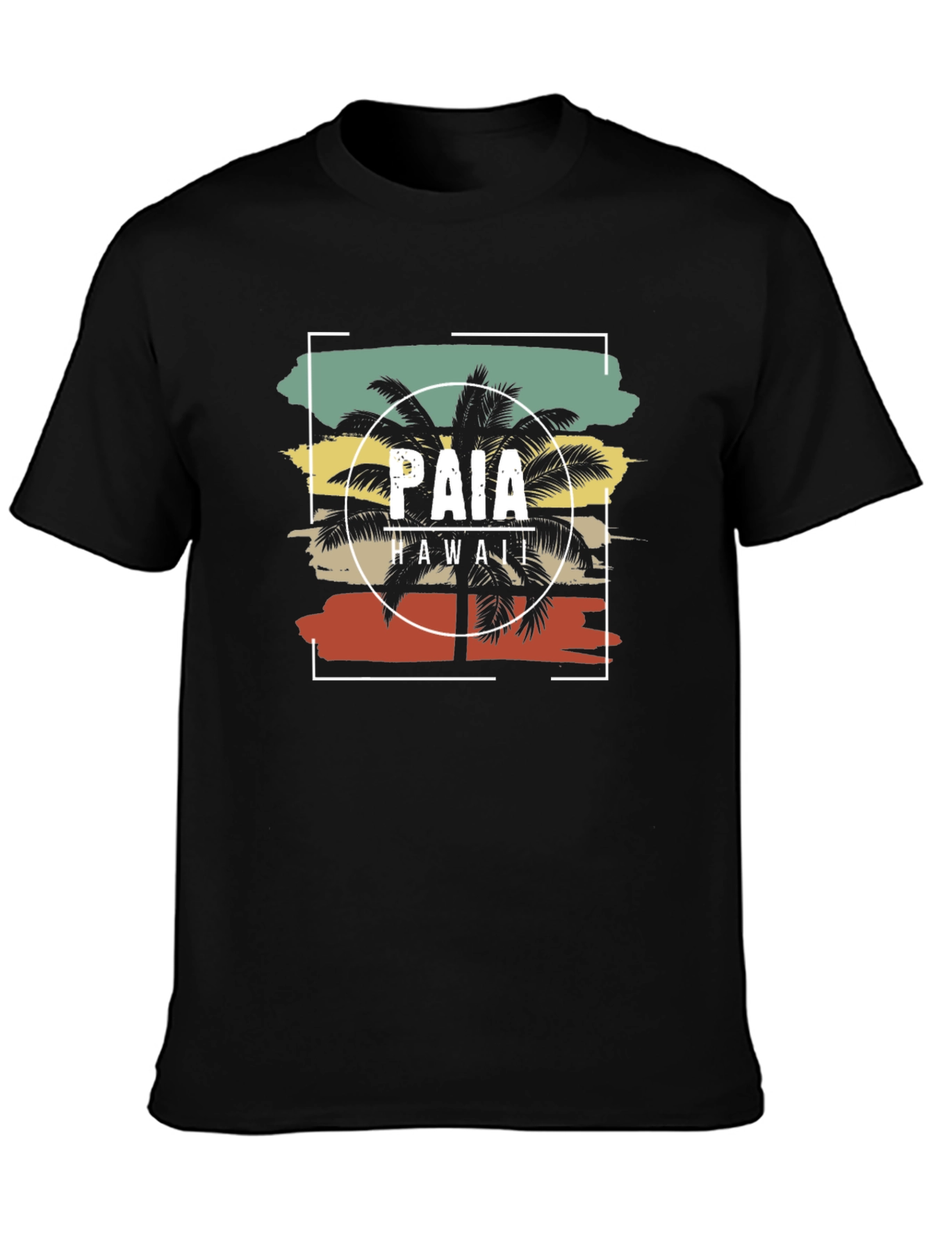 Paia Hawaii Retro Palm Tree Graphic T-Shirt