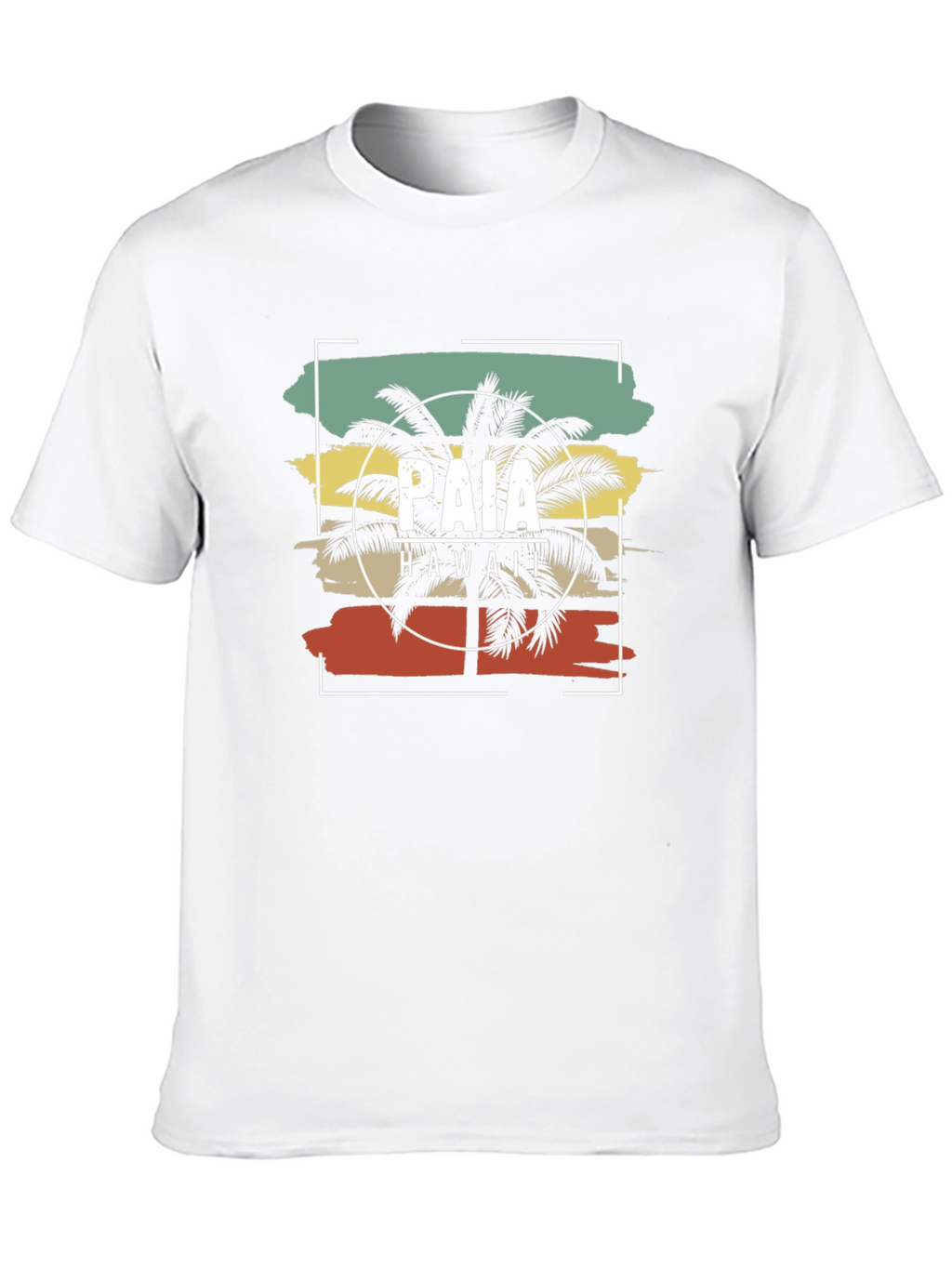 Paia Hawaii Retro Palm Tree Graphic T-Shirt