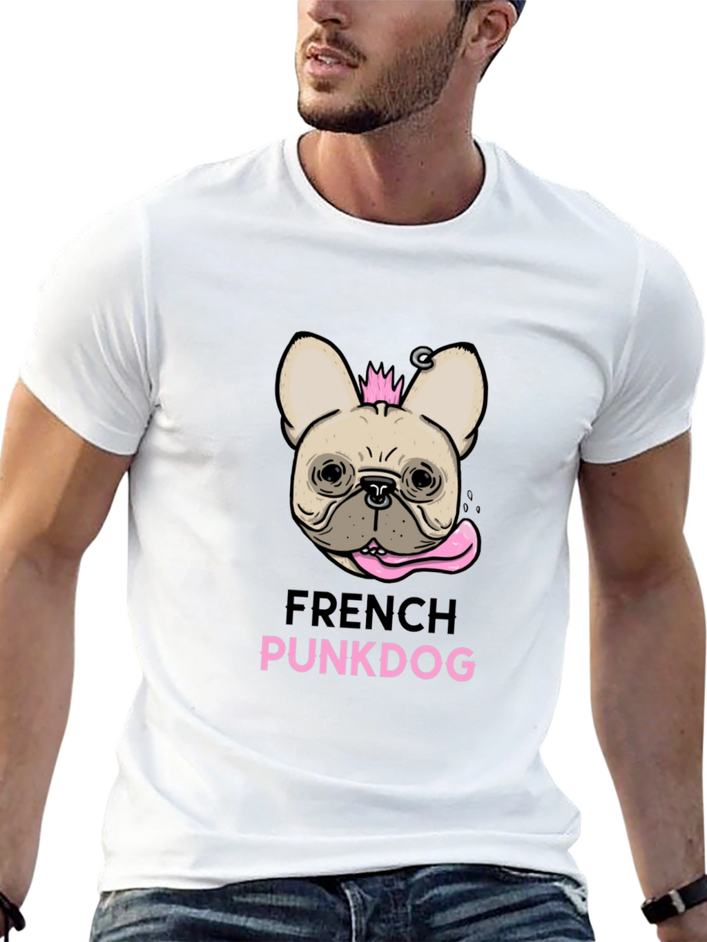 French Punkdog T-Shirt - Black Graphic Tee