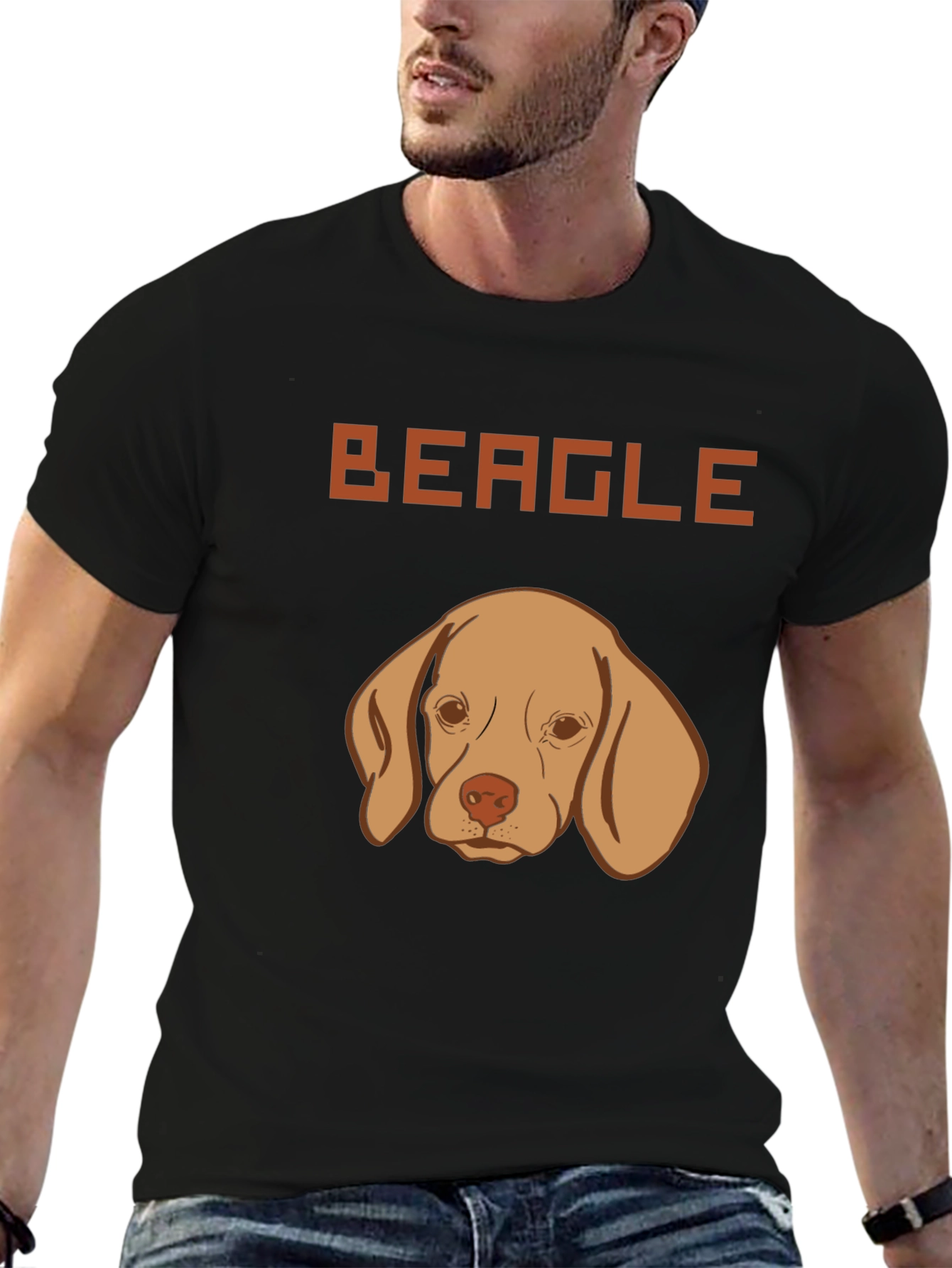 Beagle Dog Graphic Tee - Mens Black T-Shirt
