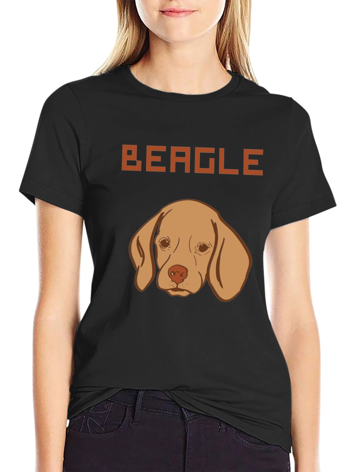 Beagle Dog Graphic Tee - Mens Black T-Shirt
