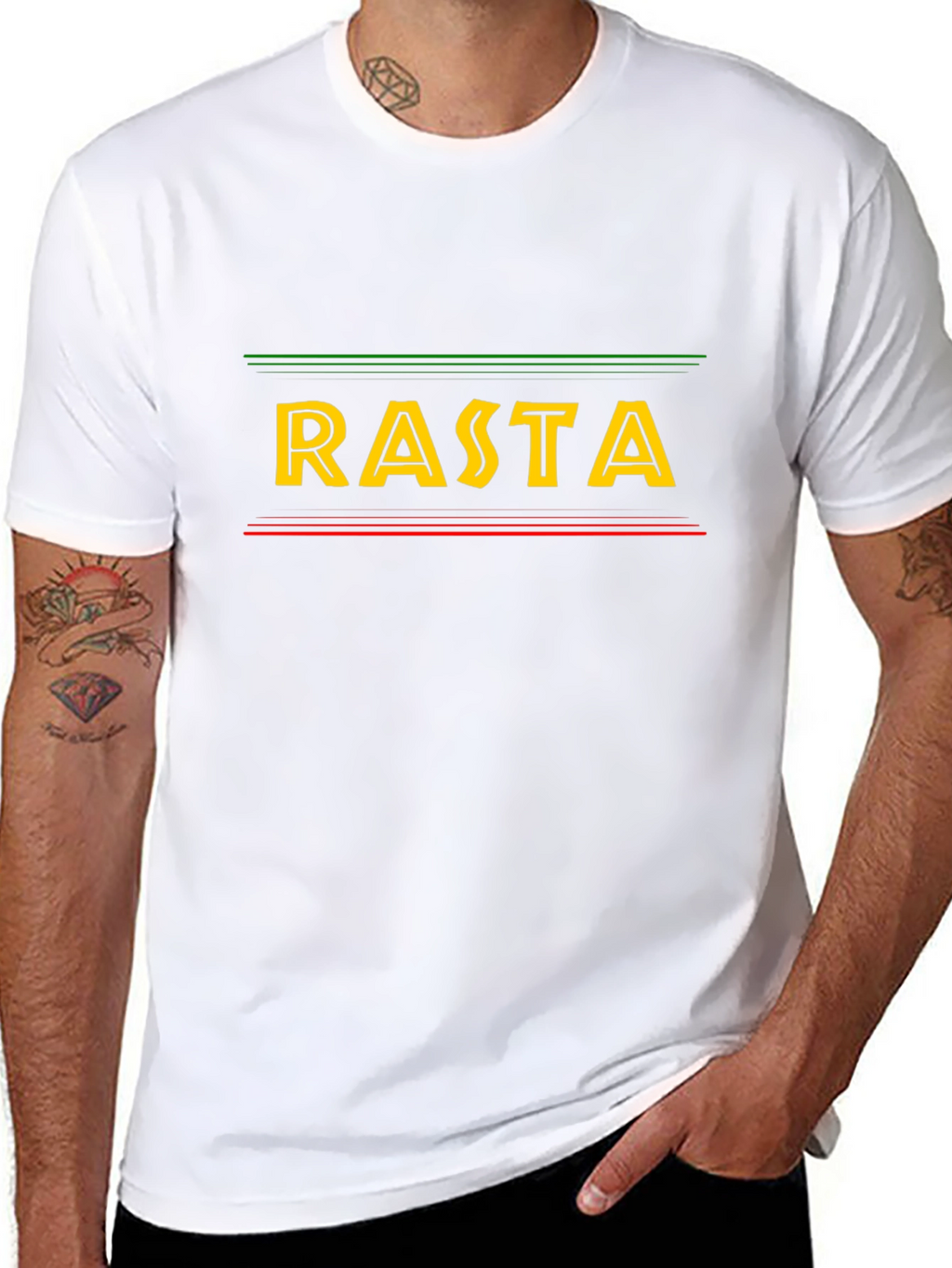 Rasta Graphic T-Shirt - Black Casual Tee