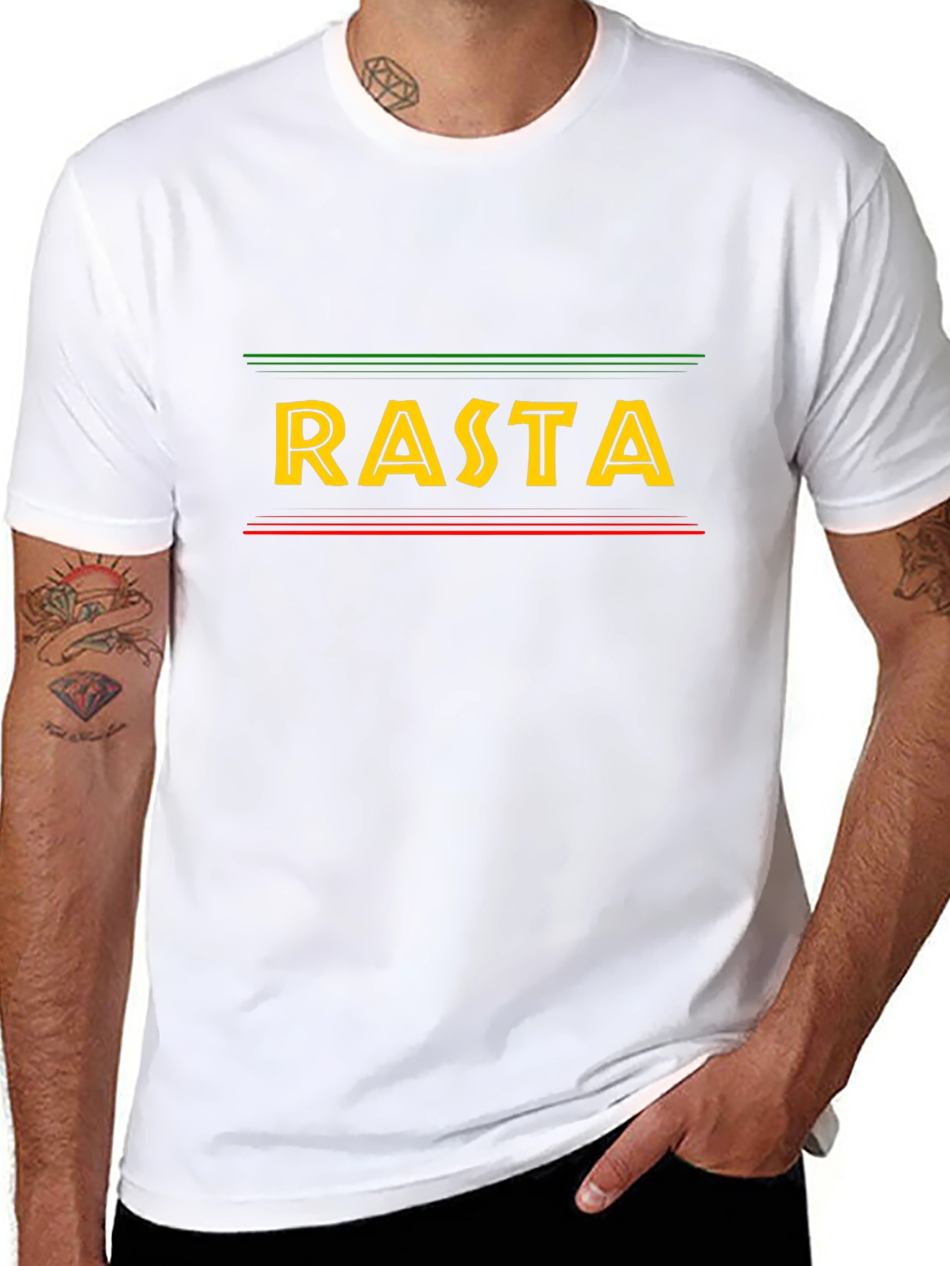 Rasta Graphic T-Shirt - Black Casual Tee