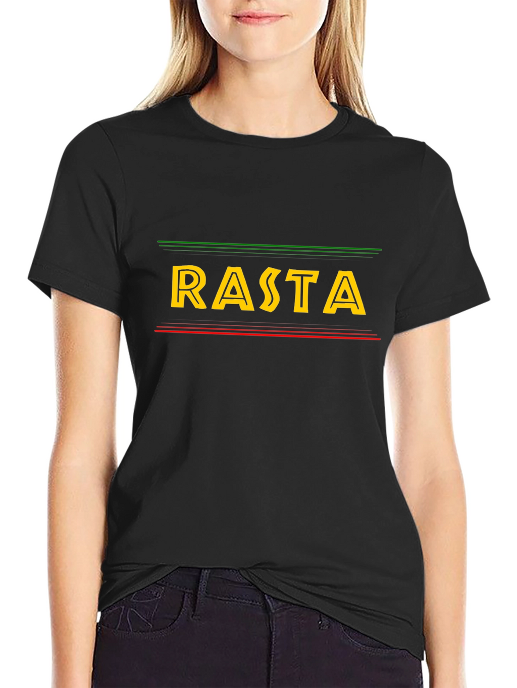 Rasta Graphic T-Shirt - Black Casual Tee
