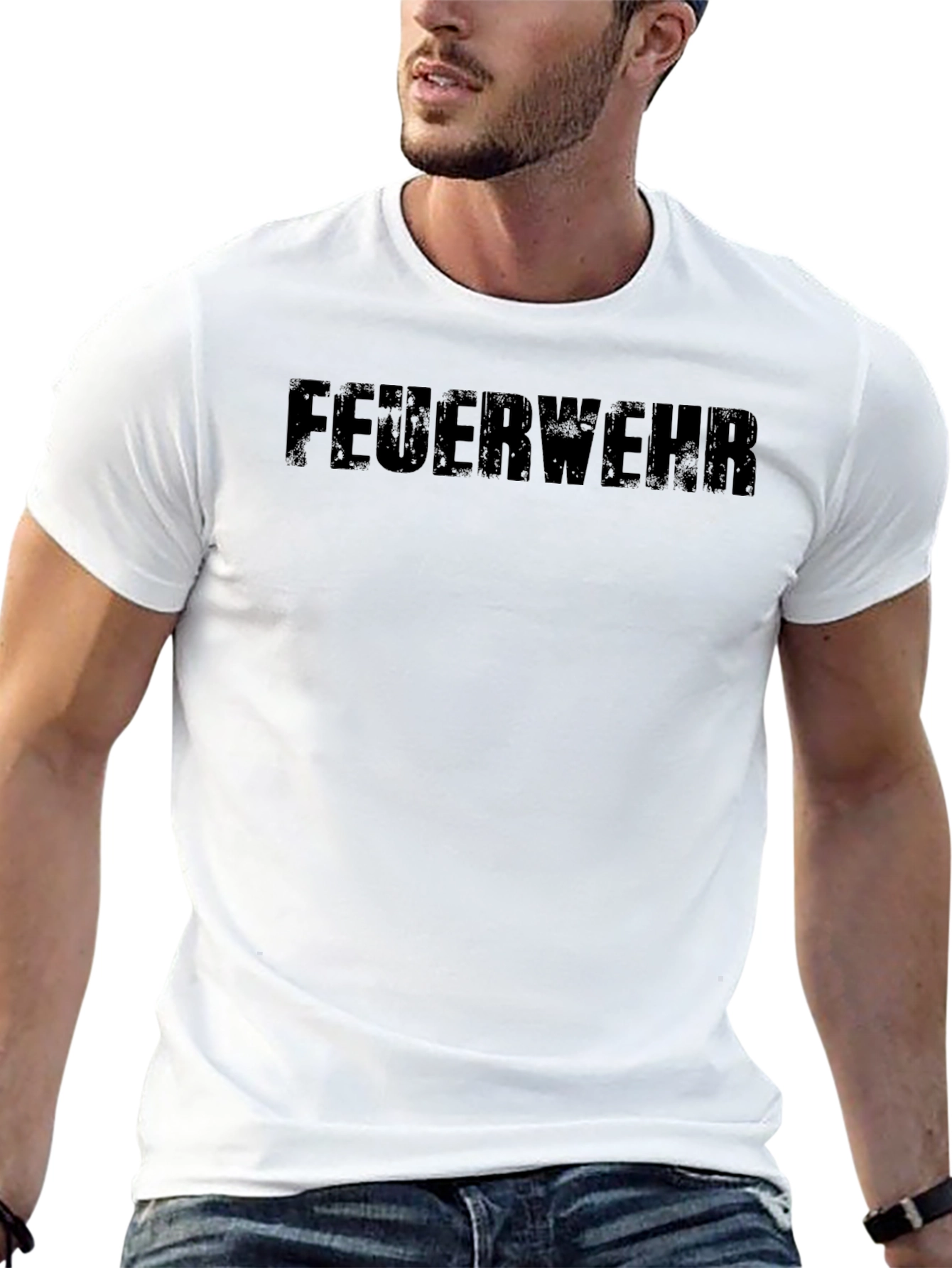 Feuerwehr Distressed Graphic Tee - Black