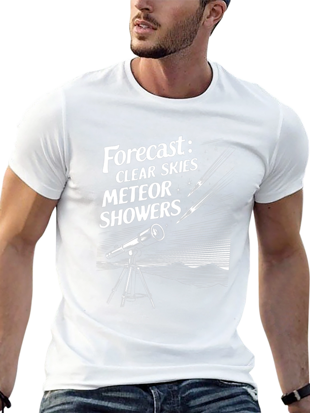 Clear Skies Meteor Showers Black Graphic Tee