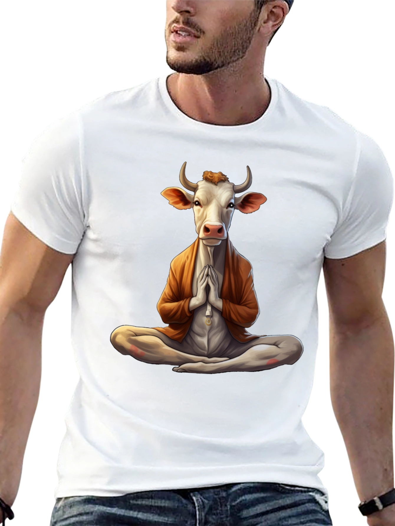 Zen Cow T-Shirt - Meditating Bovine Design
