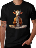 Zen Cow T-Shirt - Meditating Bovine Design