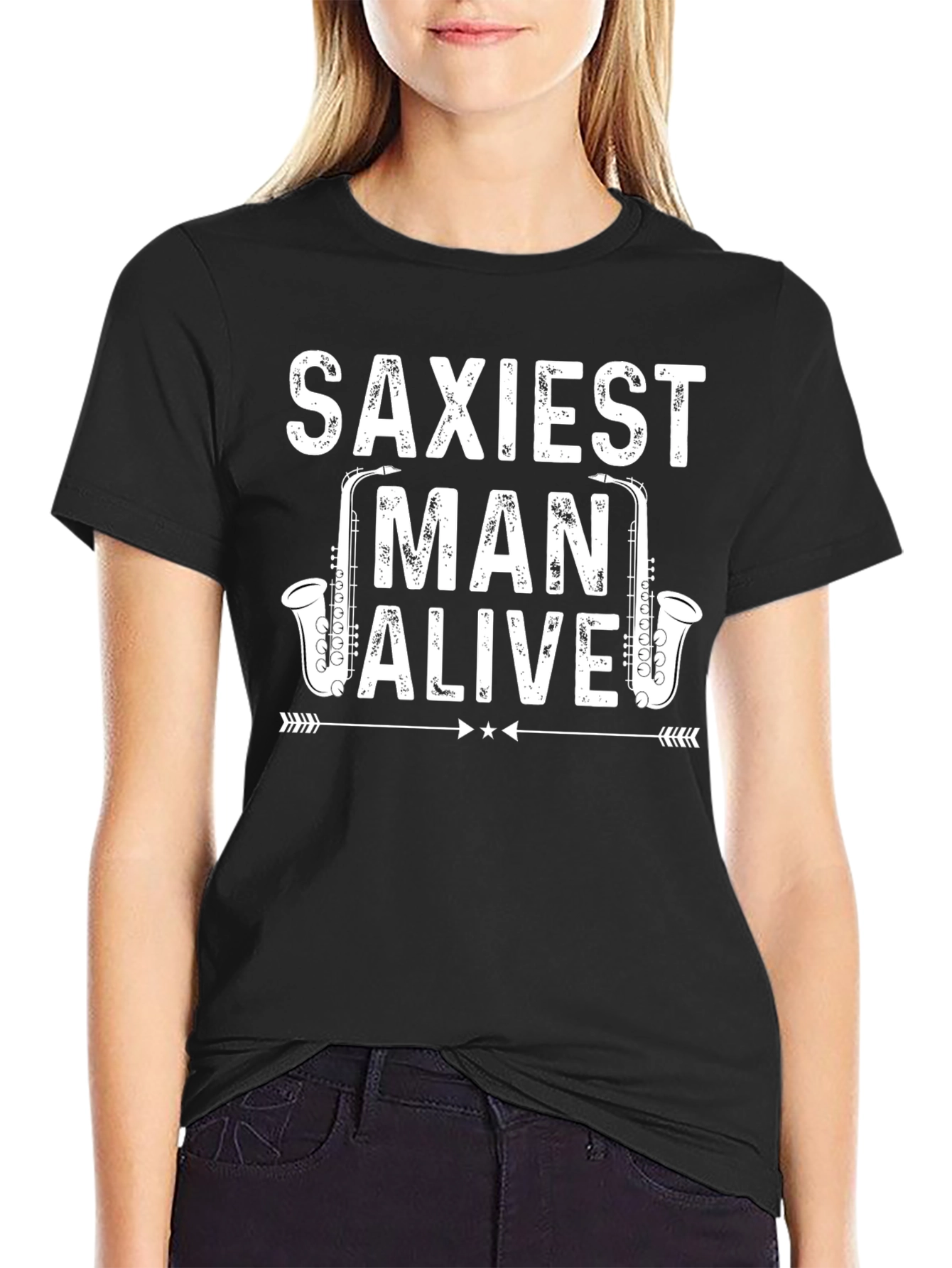 Saxiest Man Alive Graphic Tee - Black