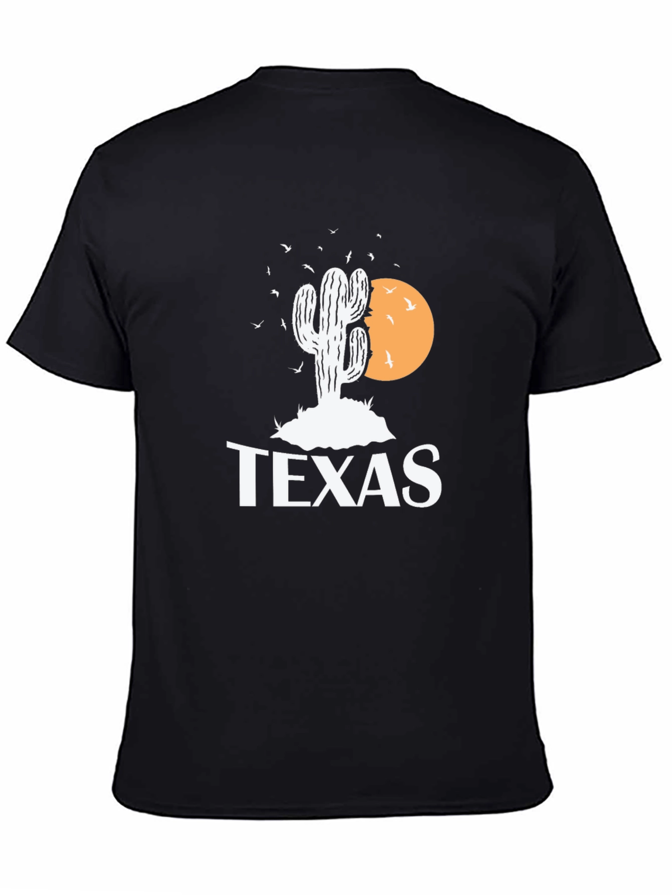Texas Cactus Graphic Tee - Black Cotton T-Shirt