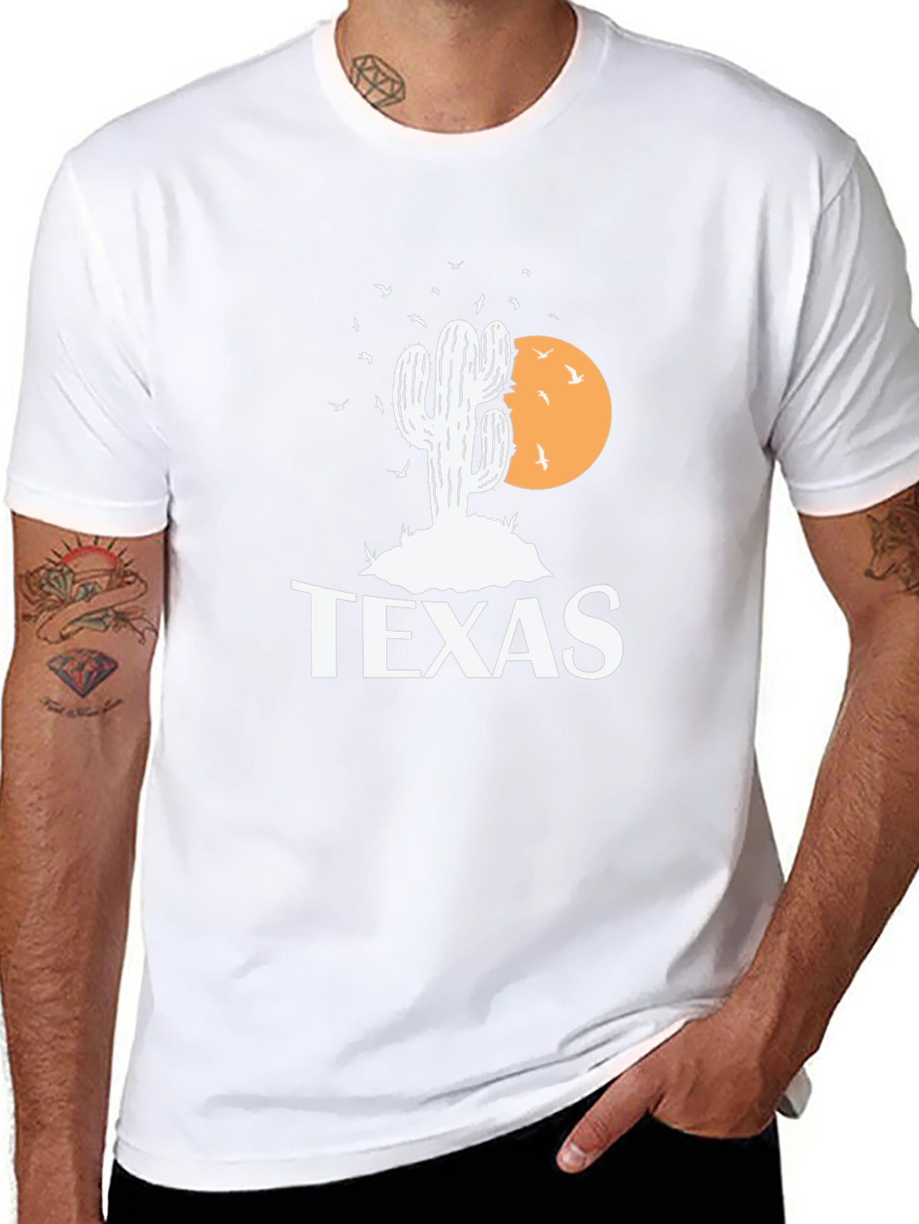 Texas Cactus Graphic Tee - Black Cotton T-Shirt