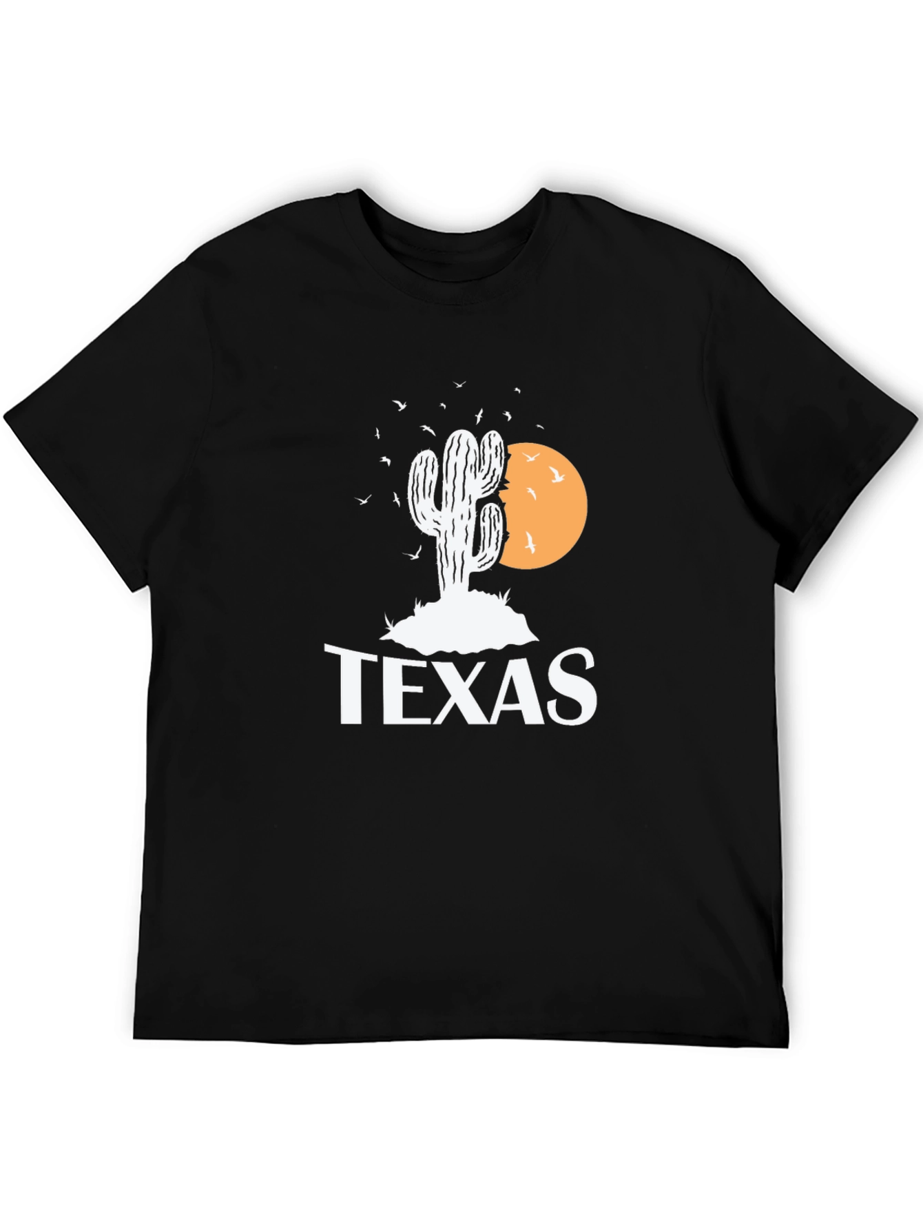 Texas Cactus Graphic Tee - Black Cotton T-Shirt