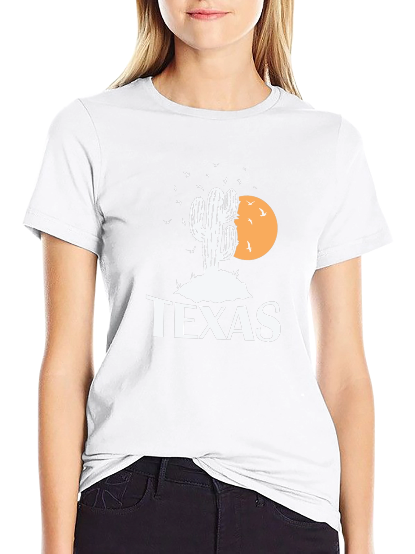 Texas Cactus Graphic Tee - Black Cotton T-Shirt