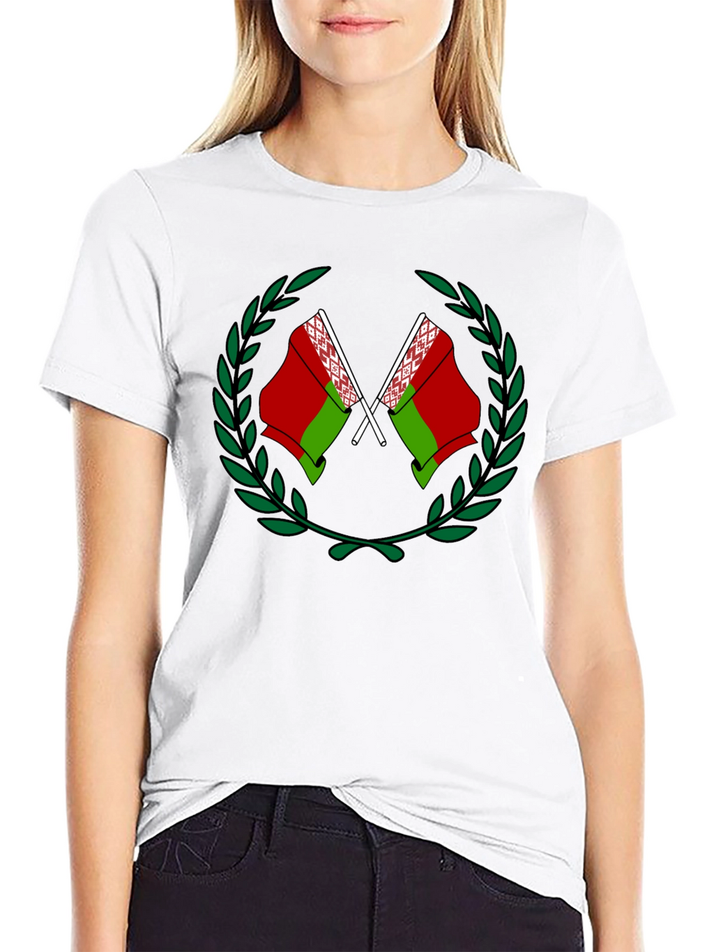 Belarusian Flag Graphic Black T-Shirt