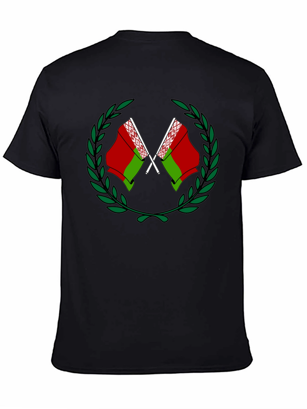 Belarusian Flag Graphic Black T-Shirt