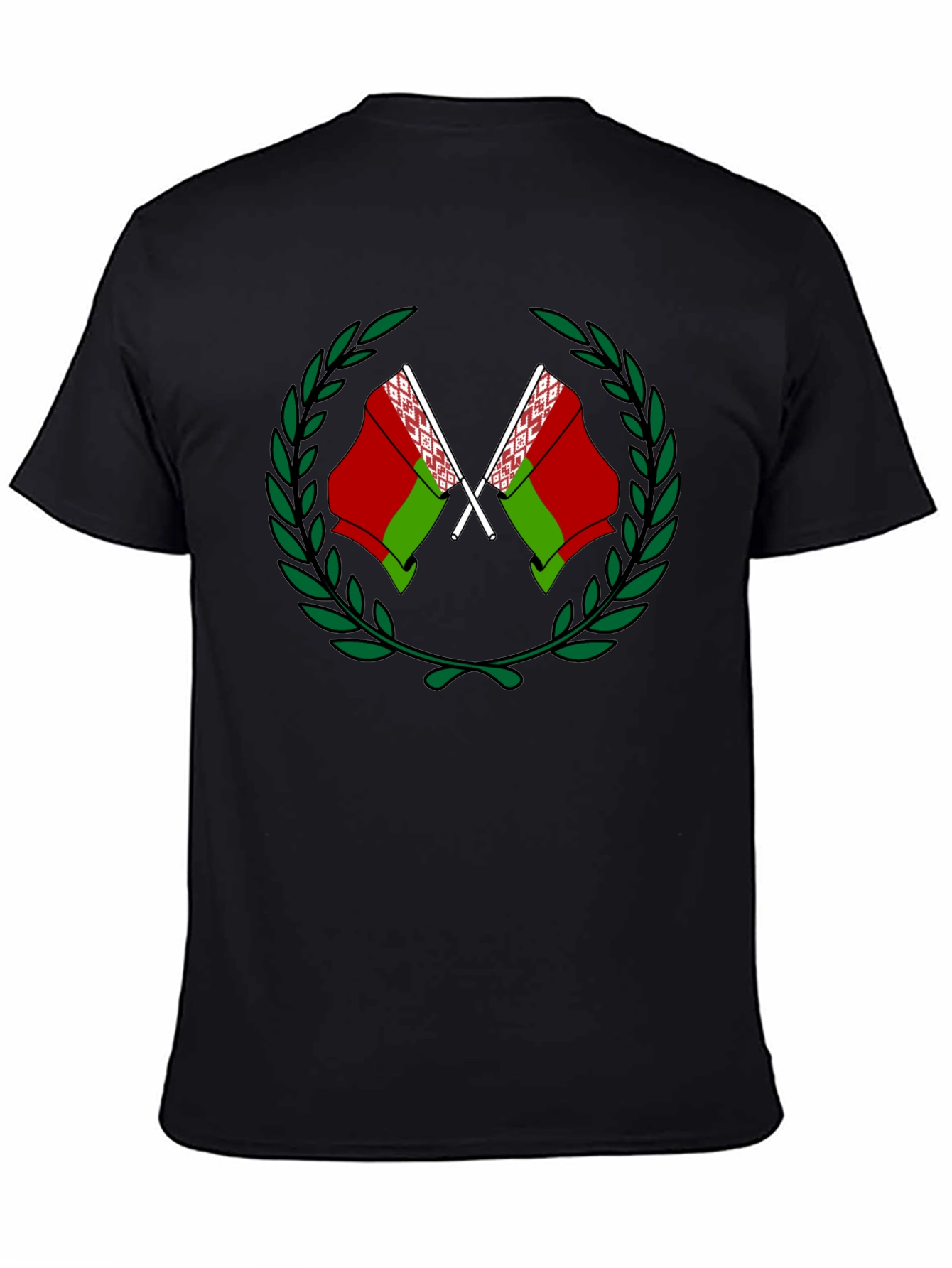 Belarusian Flag Graphic Black T-Shirt