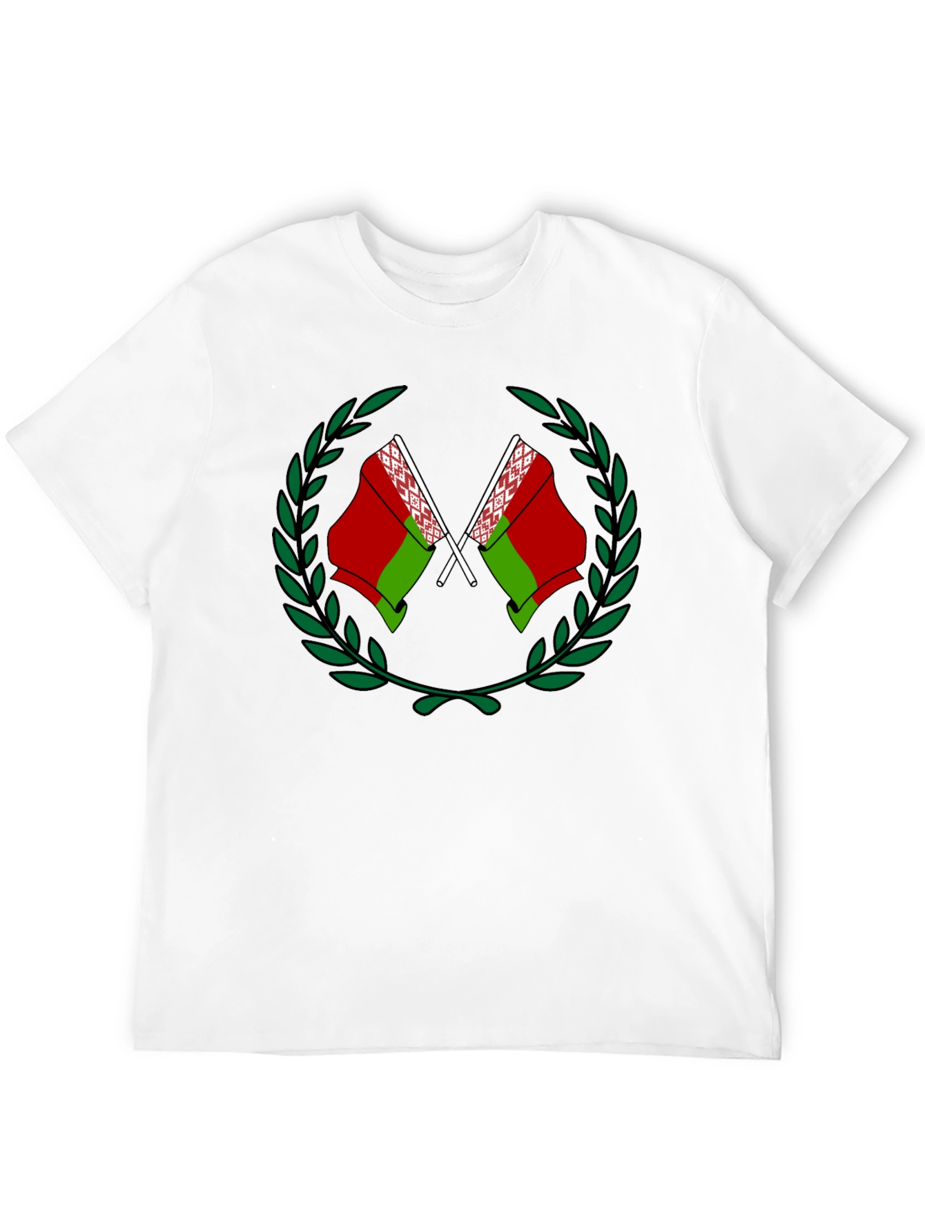 Belarusian Flag Graphic Black T-Shirt
