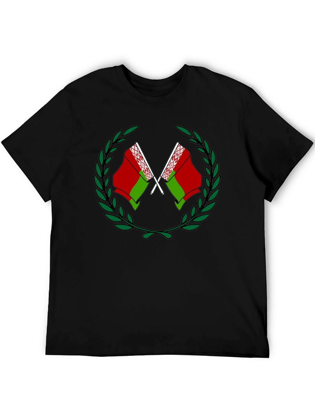 Belarusian Flag Graphic Black T-Shirt