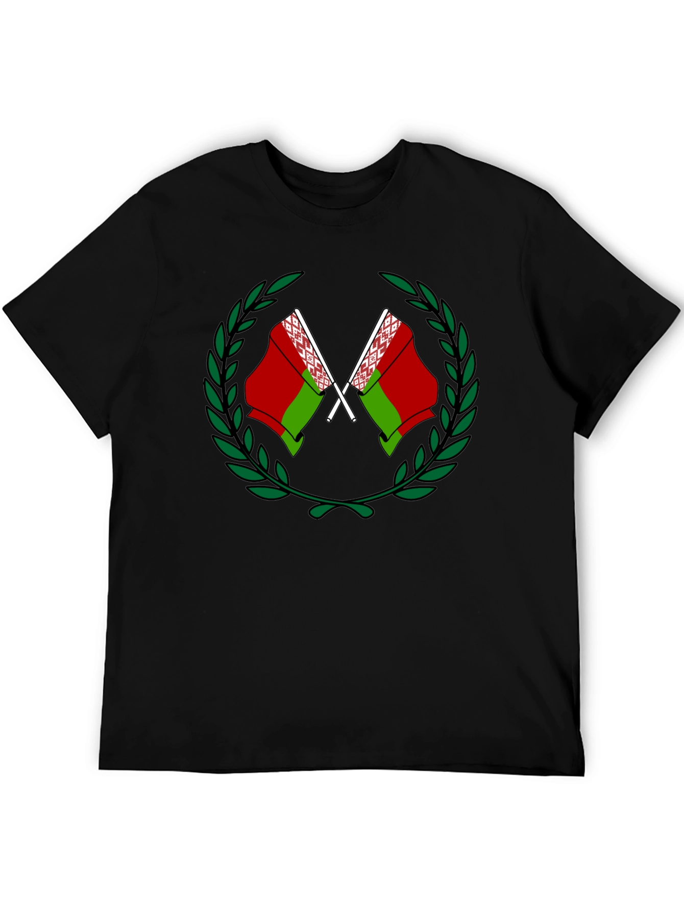 Belarusian Flag Graphic Black T-Shirt