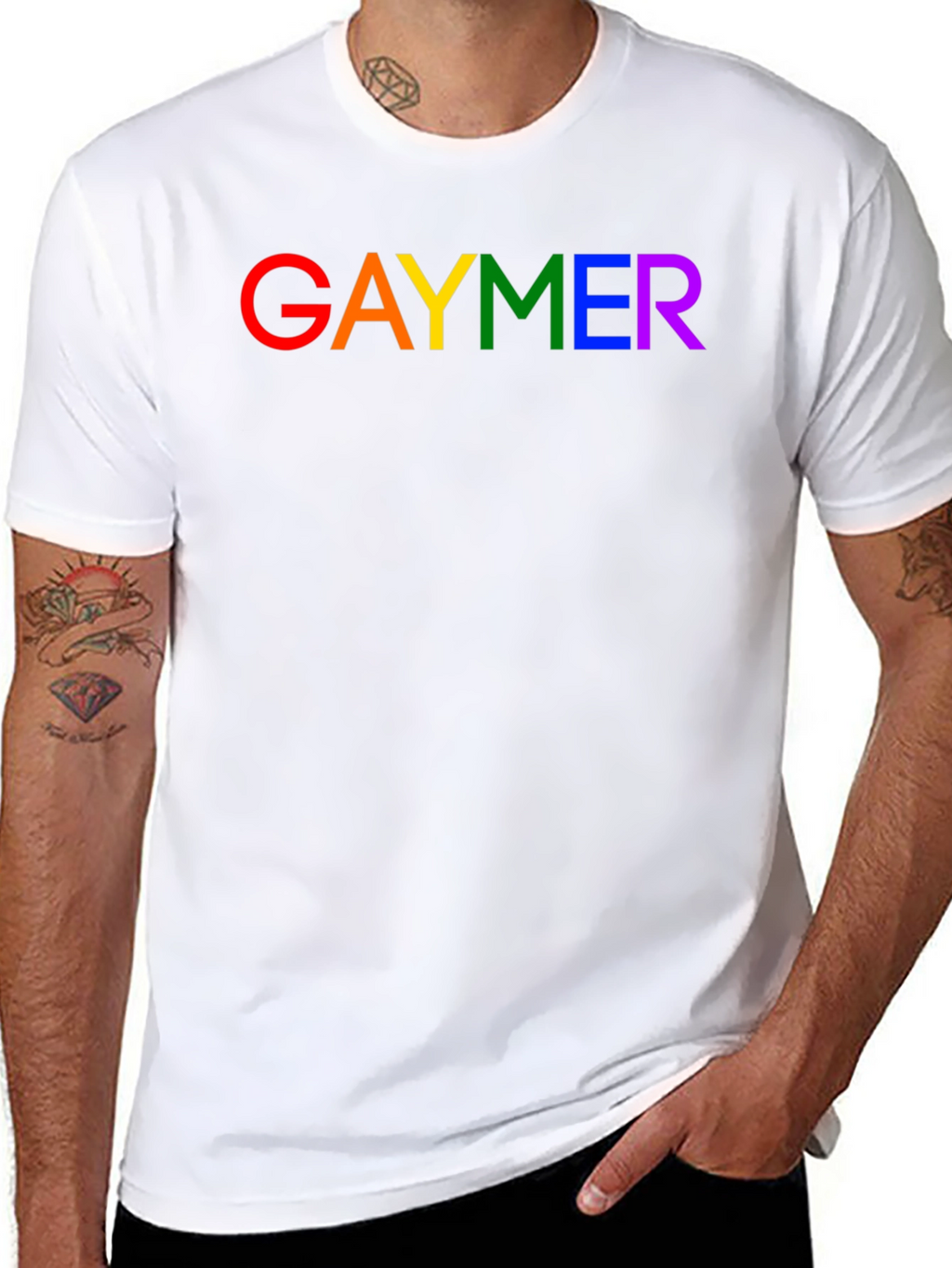 GAYMER Pride T-Shirt - Rainbow Text