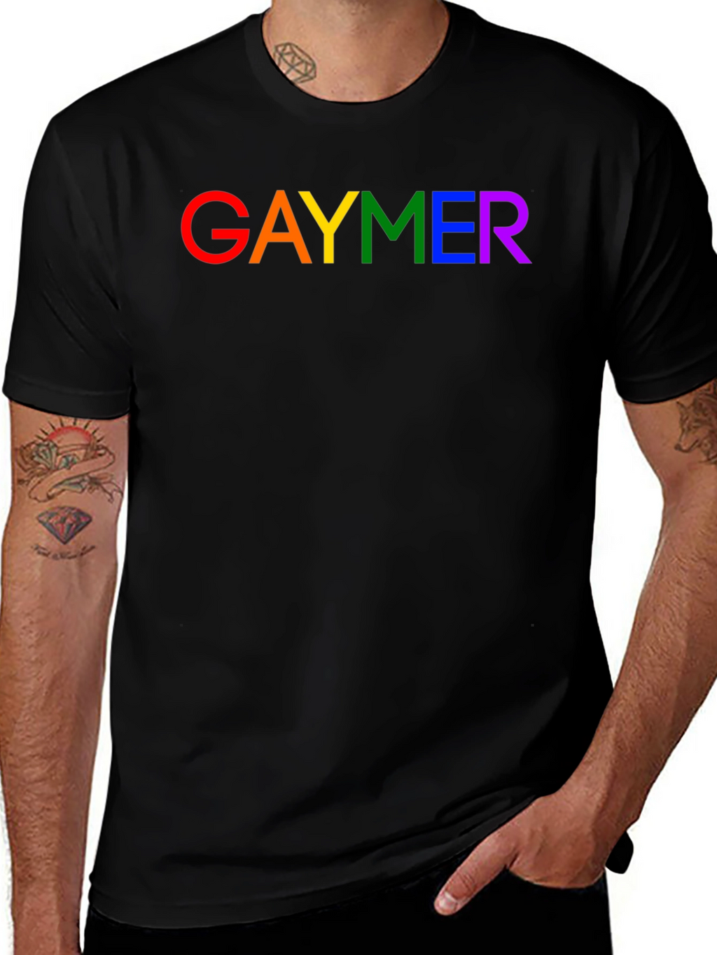 GAYMER Pride T-Shirt - Rainbow Text