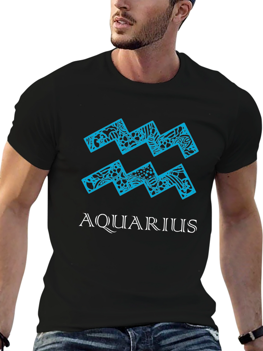 Aquarius Zodiac Sign Graphic T-Shirt