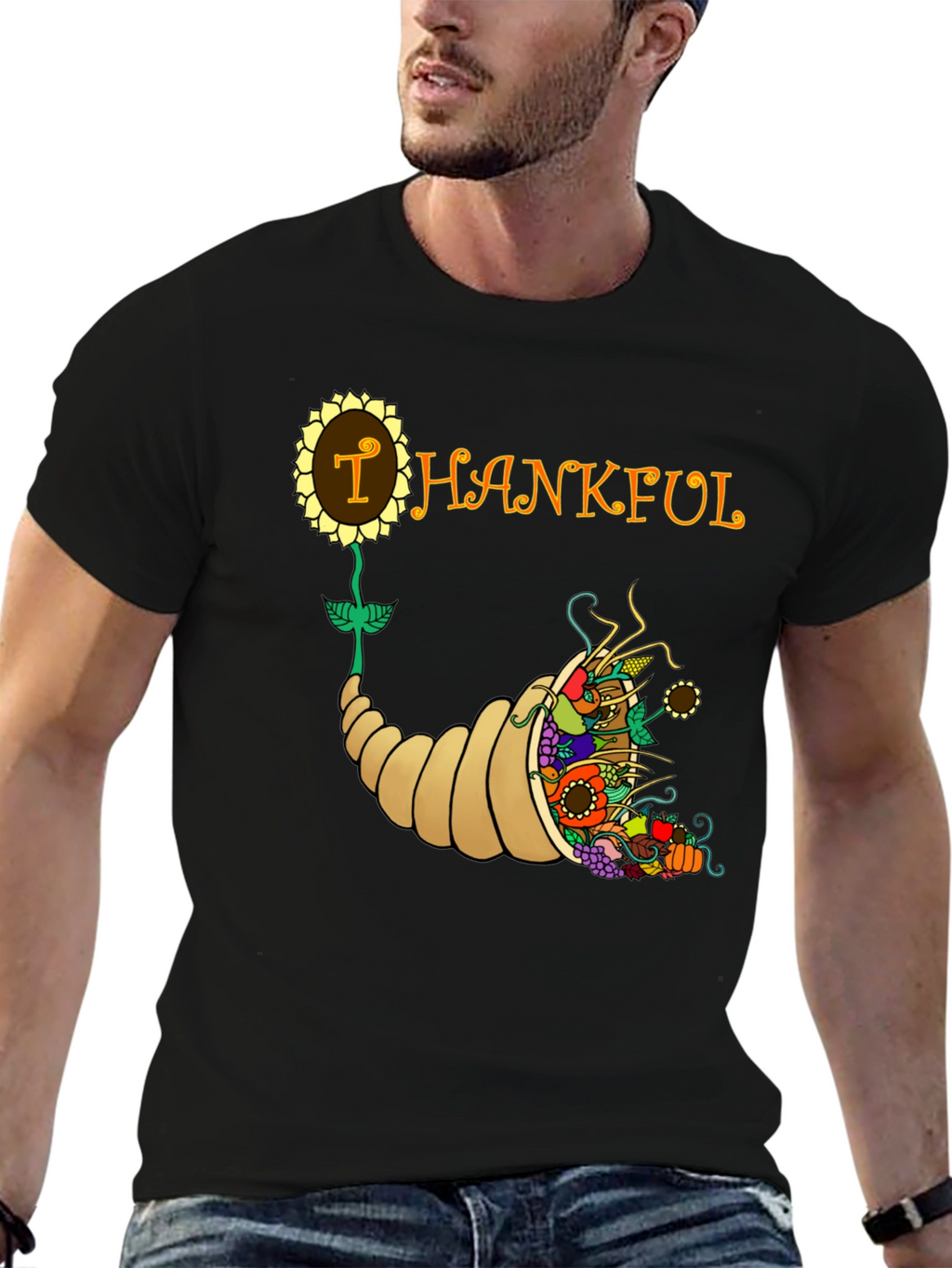 Thanksgiving Cornucopia Graphic T-Shirt