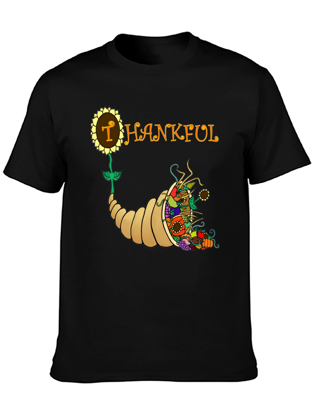 Thanksgiving Cornucopia Graphic T-Shirt