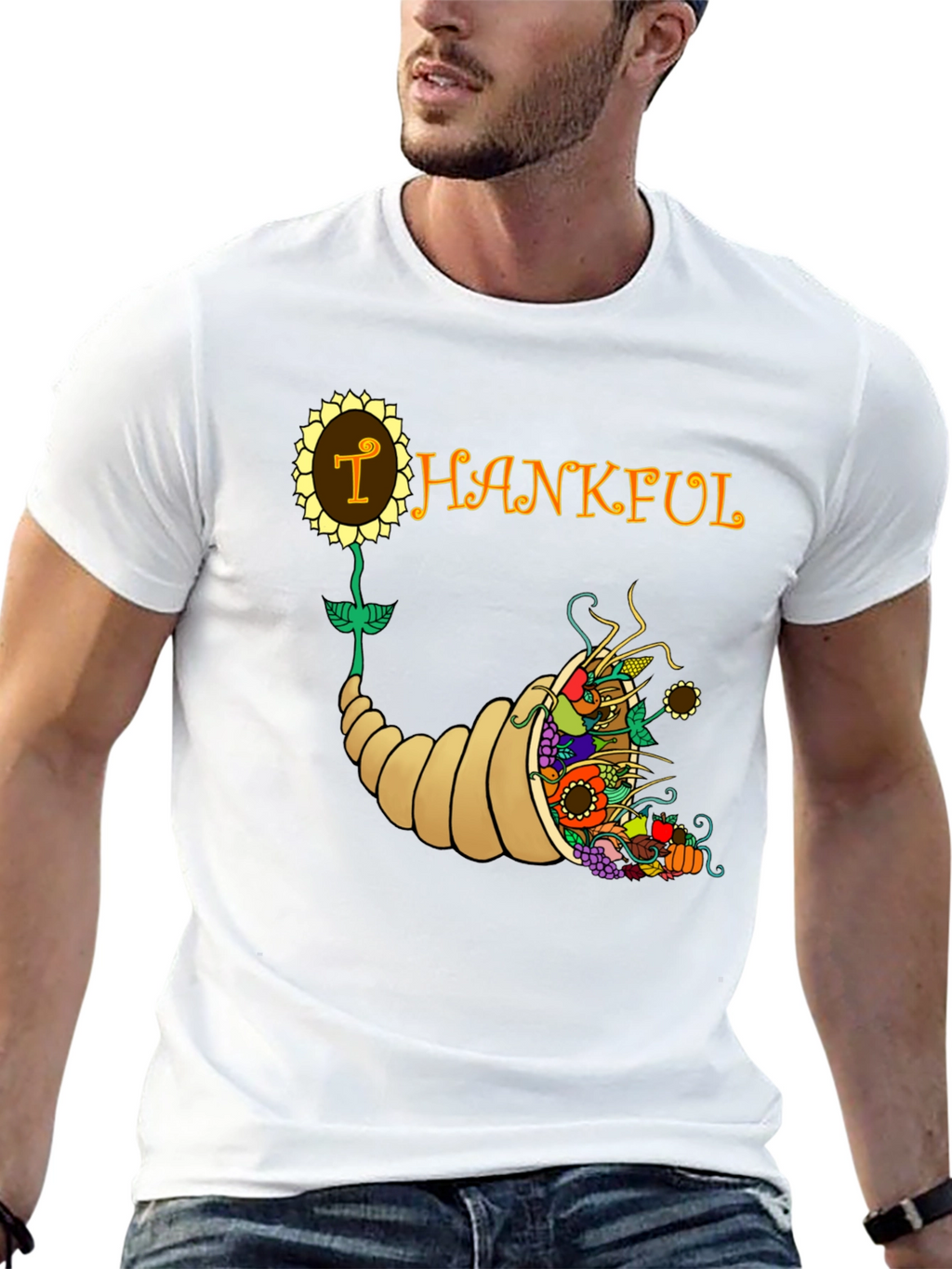 Thanksgiving Cornucopia Graphic T-Shirt