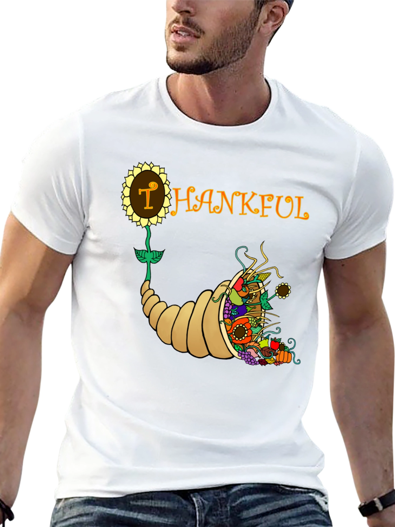 Thanksgiving Cornucopia Graphic T-Shirt