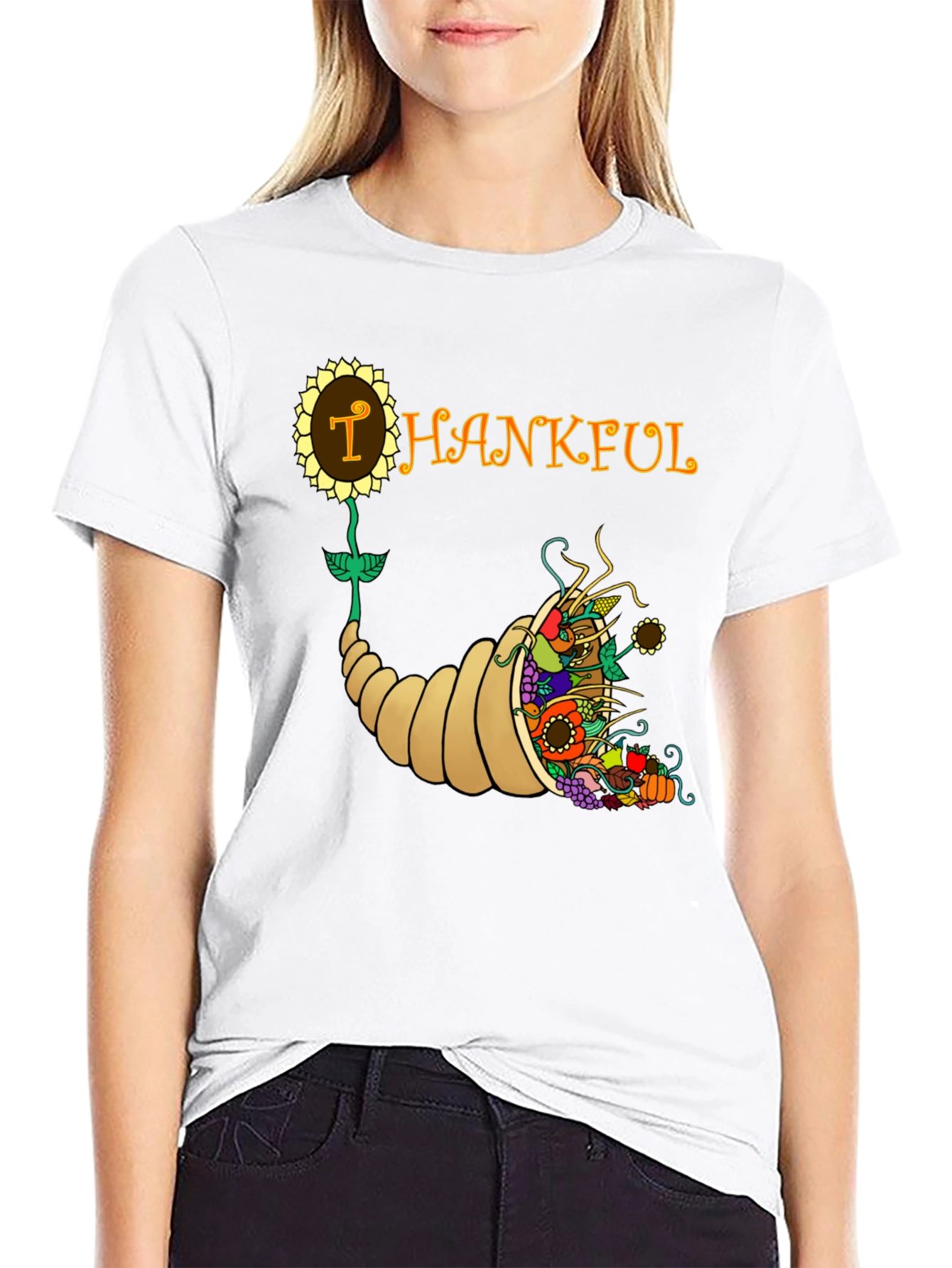 Thanksgiving Cornucopia Graphic T-Shirt